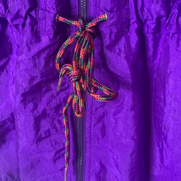 Vintage 90’s Speedo Purple Light Windbreaker Jacket Retro Coat Women’s Large - Picture 6 of 12